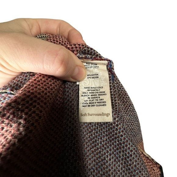 Soft Surroundings Glasgow Sweater Coat Floral Size Large - Picture 12 of 12